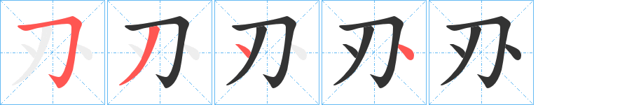 刅字笔顺的正确写法图