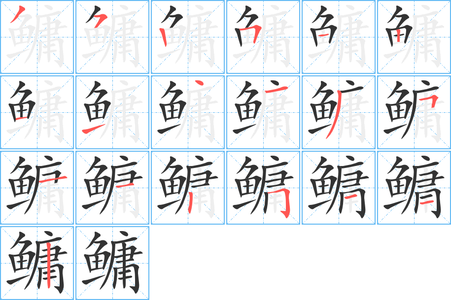鳙字笔顺的正确写法图