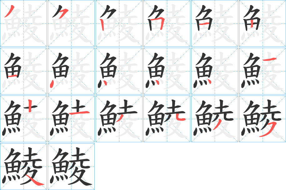鯪字笔顺的正确写法图